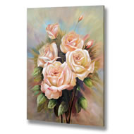  Handpainted  Bunch  Of  Pink  Roses  Canvas
