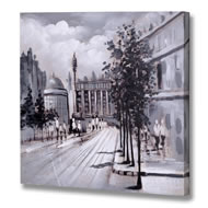  Handpainted  Street  Scene  Canvas