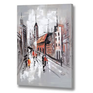  Handpainted  Street  Scene  Canvas