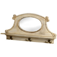 CLOAKROOM MIRROR/HOOKS