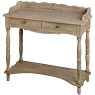  Traditional  Limed  Oak  2  Drawer  Wash  Basin  Stand