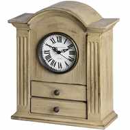  Traditional  Limed  Oak  Mantel  Clock  With  Storage