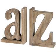  Traditional  Limed  Oak  A  To  Z  Bookends