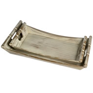  Set  2  Wooden  Trays