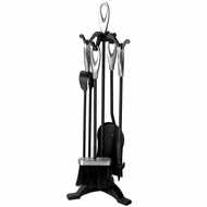 LOOP TOP COMPANION SET IN BLACK & BRUSHED STEEL