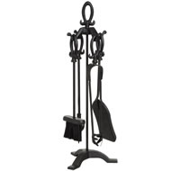  Victorian  Iron  Loop  Style  Companion  Set  In  All  Black