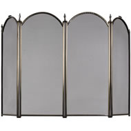 LARGE FOUR FOLD FIRE SCREEN IN ANTIQUE BRASS SPECIAL OFFER