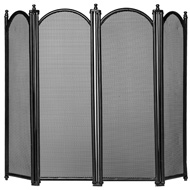 LARGE FOUR FOLD FIRE SCREEN IN BLACK SPECIAL OFFER