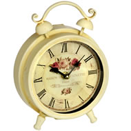 WHITE MAISON DE FLORETTE ALARM STYLE CLOCK