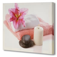 FLUFFY TOWELS, CANDLE & LILY CANVAS   SPECIAL OFFER