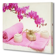 ORCHID, TOWELS AND CANDLE CANVAS    SPECIAL OFFER