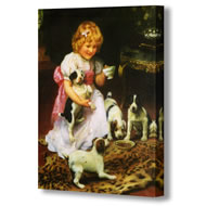 LITTLE GIRL AND PUPPIES CANVAS SPECIAL OFFER