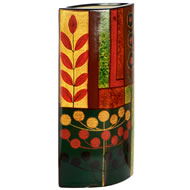 ELLIPITICAL VASE HANDPAINTED