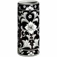  Black  And  White  Floral  Umbrella  Stand