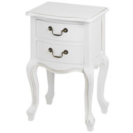  White  Room  2  Drawer  Side  Table