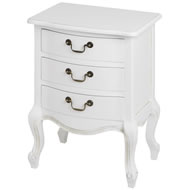  White  Room  3  Drawer  Bedside  Cabinet