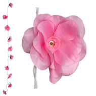 SET OF 10 PINK ROSE FLOWER ROPE LIGHT
