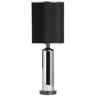 MIRRORED TABLE LAMP WITH BLACK SHADE