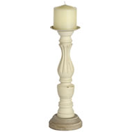 COUNTRY WOODEN CANDLESTICK LGE