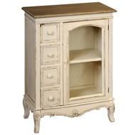  Country  Glazed  Unit  With  4  Small  Drawers