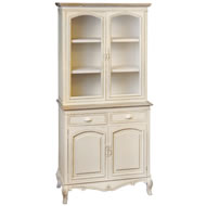 COUNTRY DISPLAY CUPBOARD W/2 CUBOARDS & DRAWERS