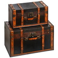  Pair  Of  Light  Leather  Trunks
