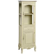  Country  Glazed  Tallboy  With  Cupboard  &  Drawer