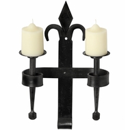  Iron  Fleur  De  Lys  Double  Sconce