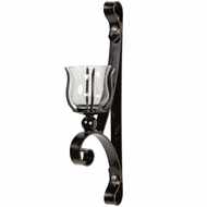  Iron  Wall  Sconce  With  Glass