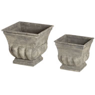  Pair  Of  Metal  Planters  (for  Box  Trees)