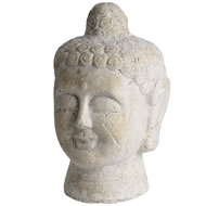 DISTRESSED CREAM BUDDHA HEAD
