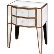  Venetian  Mirrored  2  Drawer  Side  Table