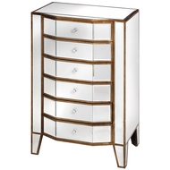  Venetian  Mirrored  6  Drawer  Tall  Boy
