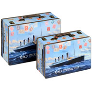  Set  Of  2  Titanic  Suitcases