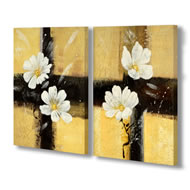  Handpainted  Pair  Jasmine  Canvas