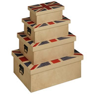 SET 4 UNION JACK STORAGE BOXES
