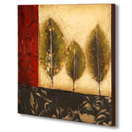 HAND PAINTED 3 BAY LEAVES CANVAS