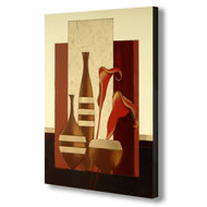 BURNT ORANGE FLOWER DISPLAY HANDPAINTED CANVAS SPECIAL OFFER