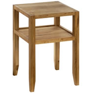 FARMHOUSE OAK SMALL LAMP TABLE WITH UNDER TRAY