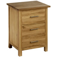 FARMHOUSE OAK 3 DRAWER BEDSIDE TABLE