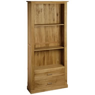 Farmhouse Oak 2 Drawer Tall Bookcase Farmhouse Oak 2 Drawer Tall Bookcase
