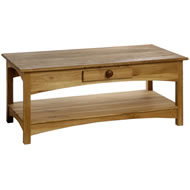 FARMHOUSE OAK COFFEE TABLE WITH DRAWER