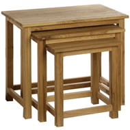 FARMHOUSE OAK NEST OF 3 TABLES