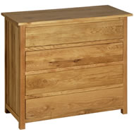 Oak 4 Drawer Chest Oak 4 Drawer Chest