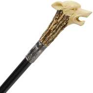  Carved  Hoof  Wolf  Cane