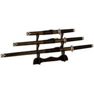 BROWN SNAKESKIN SAMURAI SWORD SET