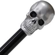  Silver  Skull  Walking  Stick  Cane  -  Decorative  Use  Only