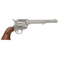  Colt  Peacemaker  With  Wooden  Handle  Nickel  1869  Long  Barrel