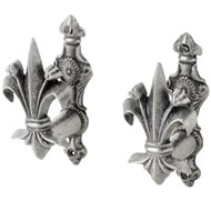  Pair  Fleur  De  Lys  Gun  Mounts  Gun  Metal