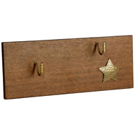 WOODEN PLAQUE GUN HOLDER WITH SHERIFF BADGE